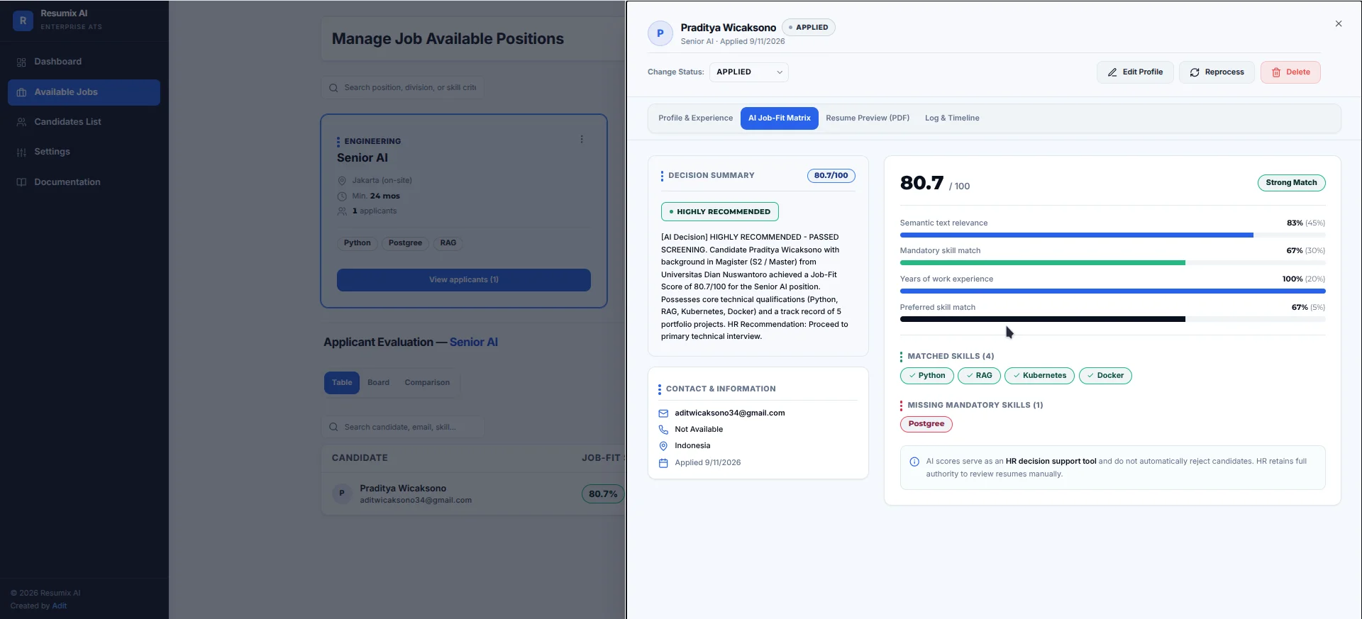 Resumix AI — Private Enterprise Recruitment Platform